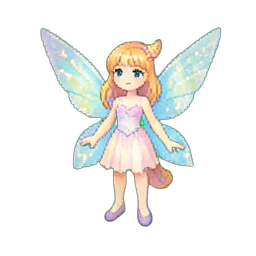 Crystal Fairy Sprite — 256×256 pixel art sprite