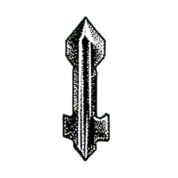 Crystal Key (1-Bit) - 256x256 pixel art sprite