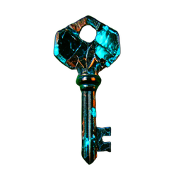 Crystal Key (Cinematic) - 256x256 pixel art sprite