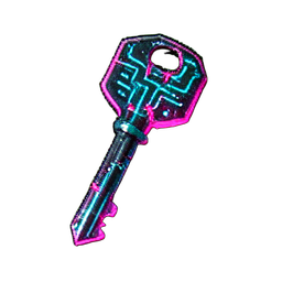 Crystal Key (Cyberpunk) - 256x256 pixel art sprite