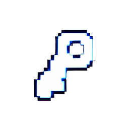 Crystal Key (Low-Res) - 256x256 pixel art sprite