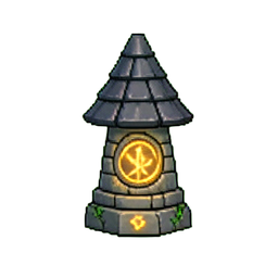 Poteau de lanterne de cristal — sprite pixel art 256×256
