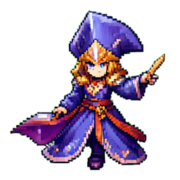 Crystal Mage - 256x256 pixel art sprite