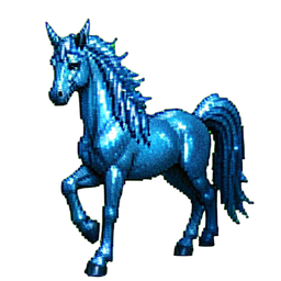 Kristallpegasus — 256×256 Pixel-Art-Sprite