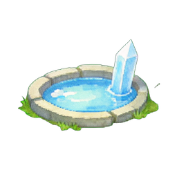 Piscina pequena de cristal — sprite pixel art 256×256