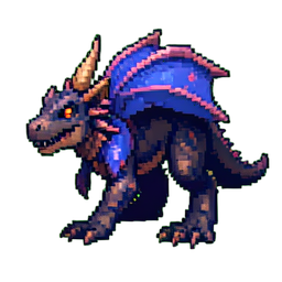 Monture de rapace de cristal — sprite pixel art 256×256
