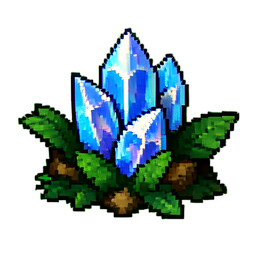 Agrupamento de junco de cristal — sprite pixel art 256×256