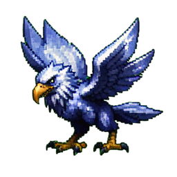 Aigle Roc de cristal — sprite pixel art 256×256