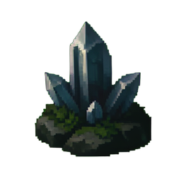 Agrupamento de rochas de cristal — sprite pixel art 256×256