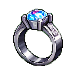 Anel selo de cristal — sprite pixel art 256×256