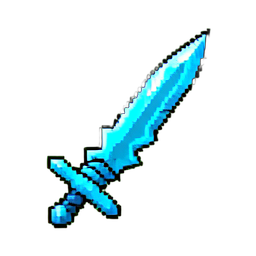 Crystal Sword (16-Bit) - 256x256 pixel art sprite