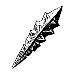 Crystal Sword (1-Bit) - 256x256 pixel art sprite
