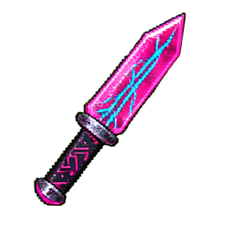 Crystal Sword (Cyberpunk) - 256x256 pixel art sprite