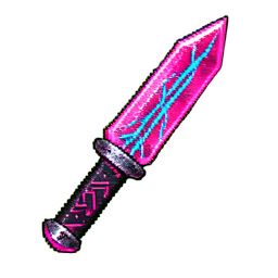 Crystal Sword (Cyberpunk) — 256×256 pixel art sprite