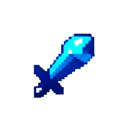 Crystal Sword (Low-Res) - 256x256 pixel art sprite