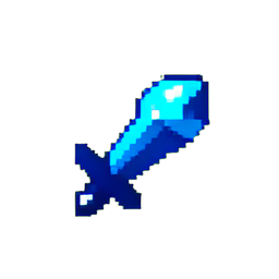 Kristallschwert (Niedrigauflösung) — 256×256 Pixel-Art-Sprite