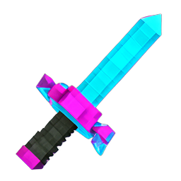 Crystal Sword (Voxel) - 256x256 pixel art sprite