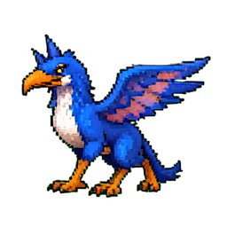 クリスタルの雷鳥 — 256×256 ピクセルアートスプライト