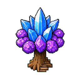 Crystal Tree (16-Bit) - 256x256 pixel art sprite