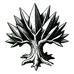 Crystal Tree (1-Bit) - 256x256 pixel art sprite