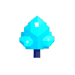 Crystal Tree (Low-Res) - 256x256 pixel art sprite