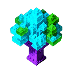 Crystal Tree (Voxel) - 256x256 pixel art sprite
