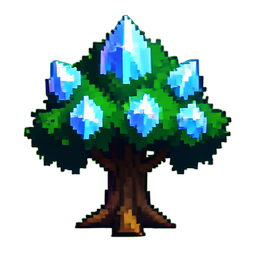 Crystal Tree - 256x256 pixel art sprite
