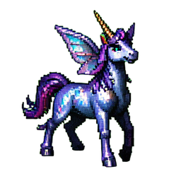 Unicornio de Cristal — sprite pixel art 256×256