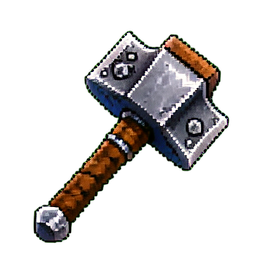 Crystal War Hammer — 256×256 pixel art sprite