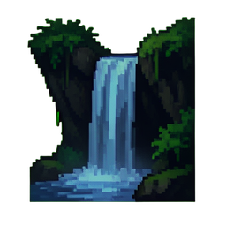 水晶瀑布迷你 — 256×256 像素游戏素材