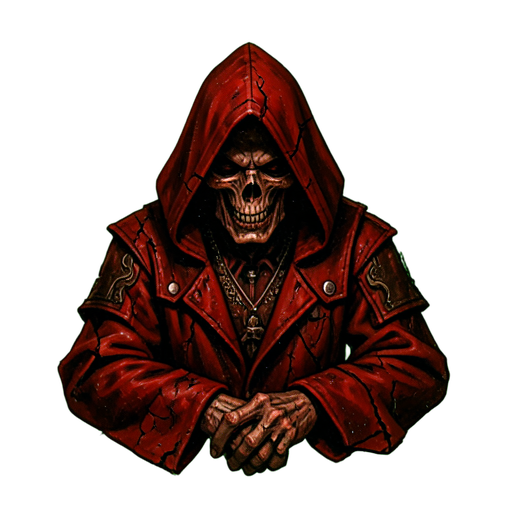 Capucha Roja del Culto — sprite pixel art 512×512