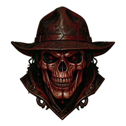Máscara Sangrenta do Culto — sprite pixel art 512×512