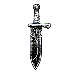 Cursed Blade (1-Bit) - 256x256 pixel art sprite