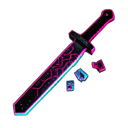 Verfluchte Klinge (Cyberpunk) — 256×256 Pixel-Art-Sprite