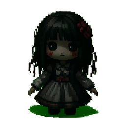 Muñeca Maldita — sprite pixel art 256×256