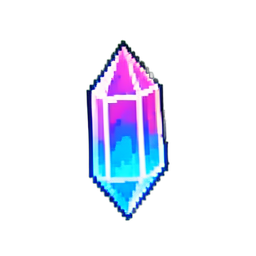 Verfluchter Fokuskristall — 256×256 Pixel-Art-Sprite