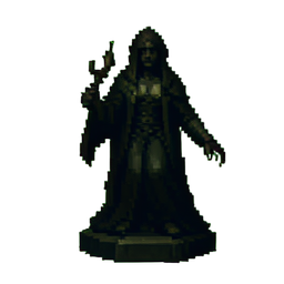 Estátua de ídolo amaldiçoada — sprite pixel art 256×256