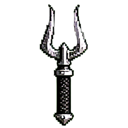 Verfluchter Dreizack — 256×256 Pixel-Art-Sprite