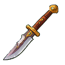 Gebogener Dolch Jambiya — 256×256 Pixel-Art-Sprite