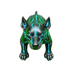 Cyber Hound (HD-2D) - 256x256 pixel art sprite