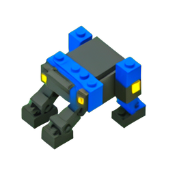 Cyber Hound (Voxel) - 256x256 pixel art sprite