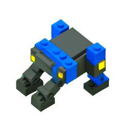 Cão Cibernético (Voxel) — sprite pixel art 256×256