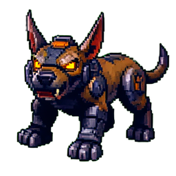 Cyber Hound - 256x256 pixel art sprite