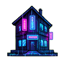 Salon de Tatouages Cybernétiques — sprite pixel art 256×256