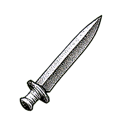 Dolch (1-Bit) — 256×256 Pixel-Art-Sprite