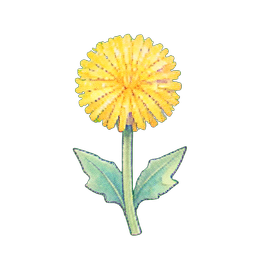 Pouf de pissenlit — sprite pixel art 256×256