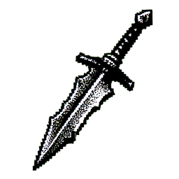 Dunkles Schwert (1-Bit) — 256×256 Pixel-Art-Sprite