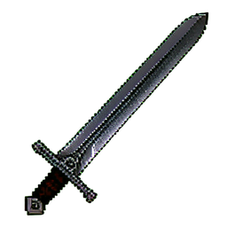 Espada ancha oscura — sprite pixel art 256×256
