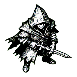 Dark Elf Rogue (1-Bit) - 256x256 pixel art sprite