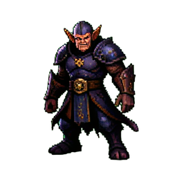 Rogue Elfe Sombre — sprite pixel art 256×256